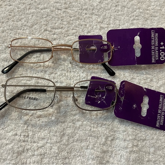Lot Of 2 Reading Glasses Eyeglasses +1.00 One Wide Frame and One Regular - Picture 1 of 5